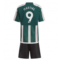 Koszulka piłkarska Manchester United Anthony Martial #9 Strój wyjazdowy dla dzieci 2023-24 tanio Krótki Rękaw (+ Krótkie spodenki)
